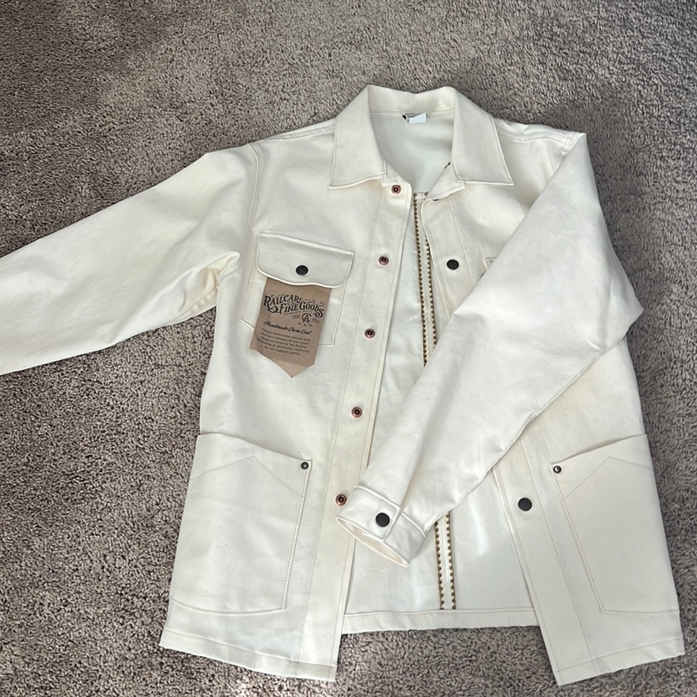 *** New with tags**** cream denim jacket